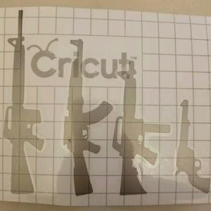 Gun Decal Silver Vinyl